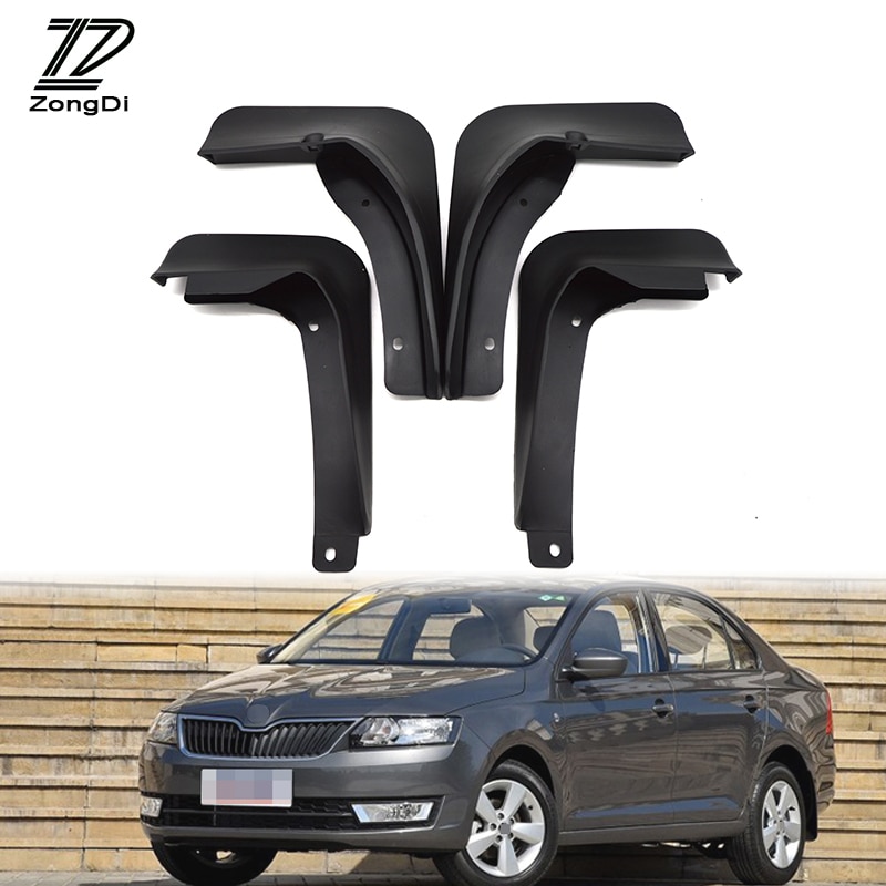 ZD ڵ Mudflaps Fit For 2012 2013 2014 Skoda Rapid Mudflaps ׼ ÷  ӵ ÷ Front Rear Mudguards Fenders